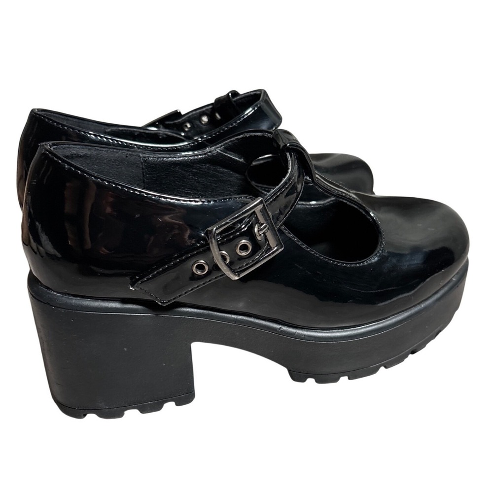 Koi Footwear Y2K Patent T-Strap Mary Jane Platform Lug Sole Shoes Womens US 6